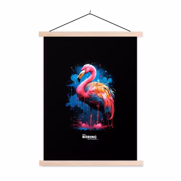 Schoolplaat - Gekleurde flamingo voor een verfexplosie — 1