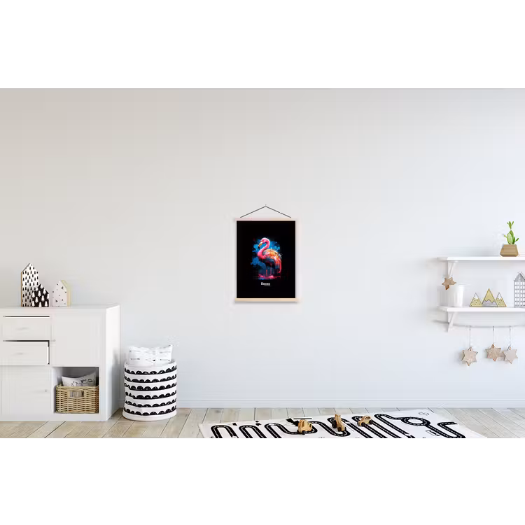 Schoolplaat - Gekleurde flamingo voor een verfexplosie — 3
