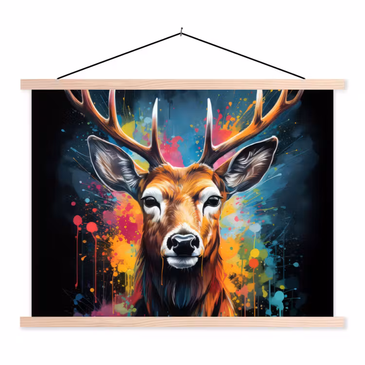 Schoolplaat - Hert - Graffiti - Dieren - Kleuren — 1