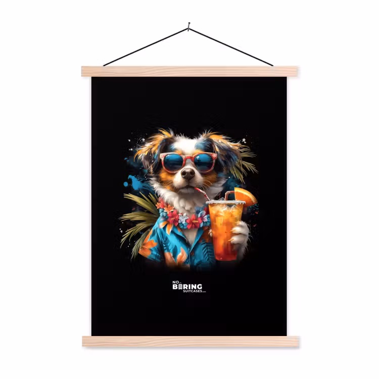 Schoolplaat - Hond in tropische sferen — 1