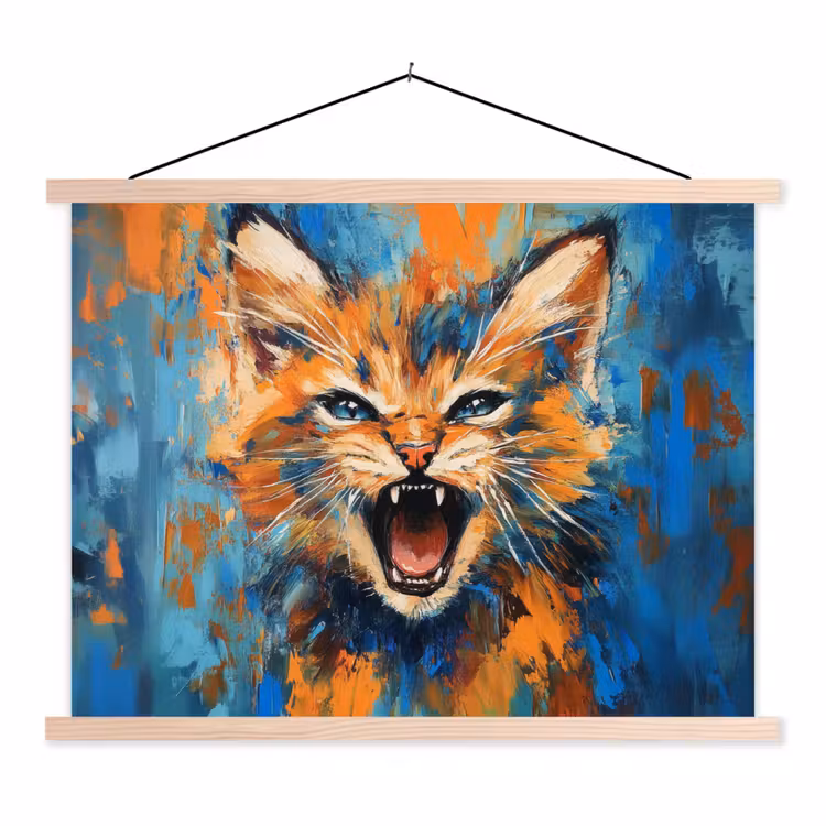 Schoolplaat - Kat - Kleurrijk - Oranje - Blauw — 1