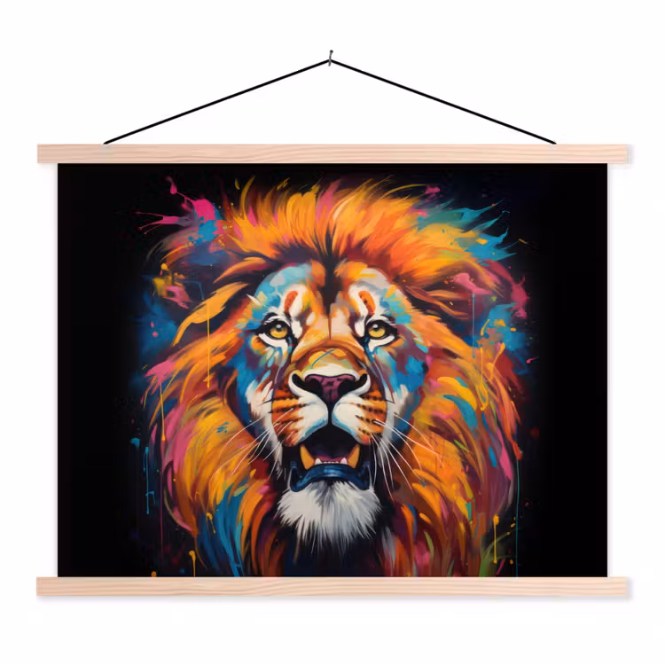 Schoolplaat - Leeuw - Graffiti - Dieren - Zwart — 1