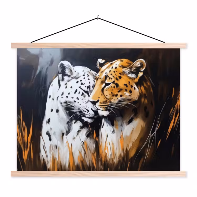 Schoolplaat - Luipaard - Oranje - Wit - Gras — 1