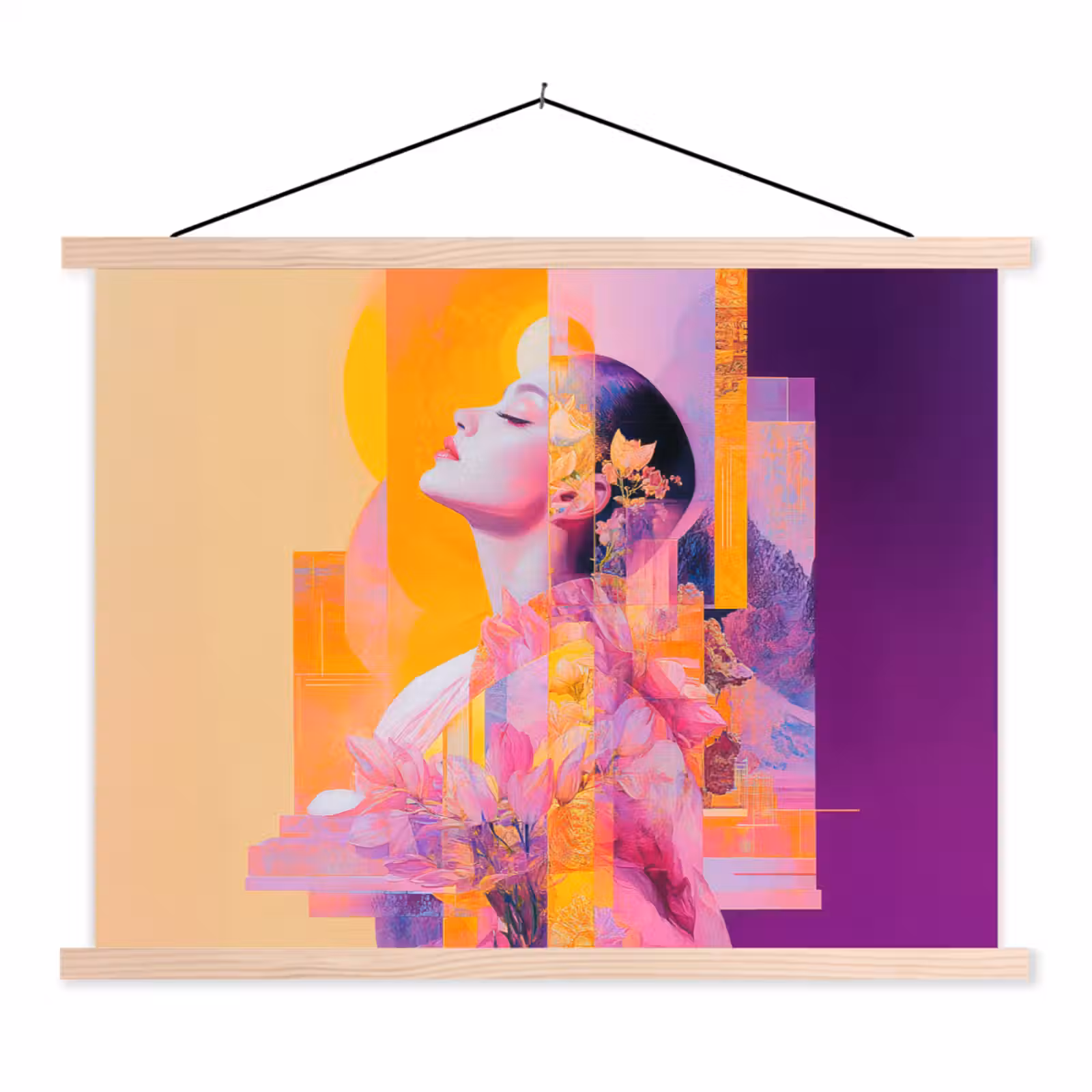 Schoolplaat - Abstract - Portret - Vrouw - Kleurrijk — 1