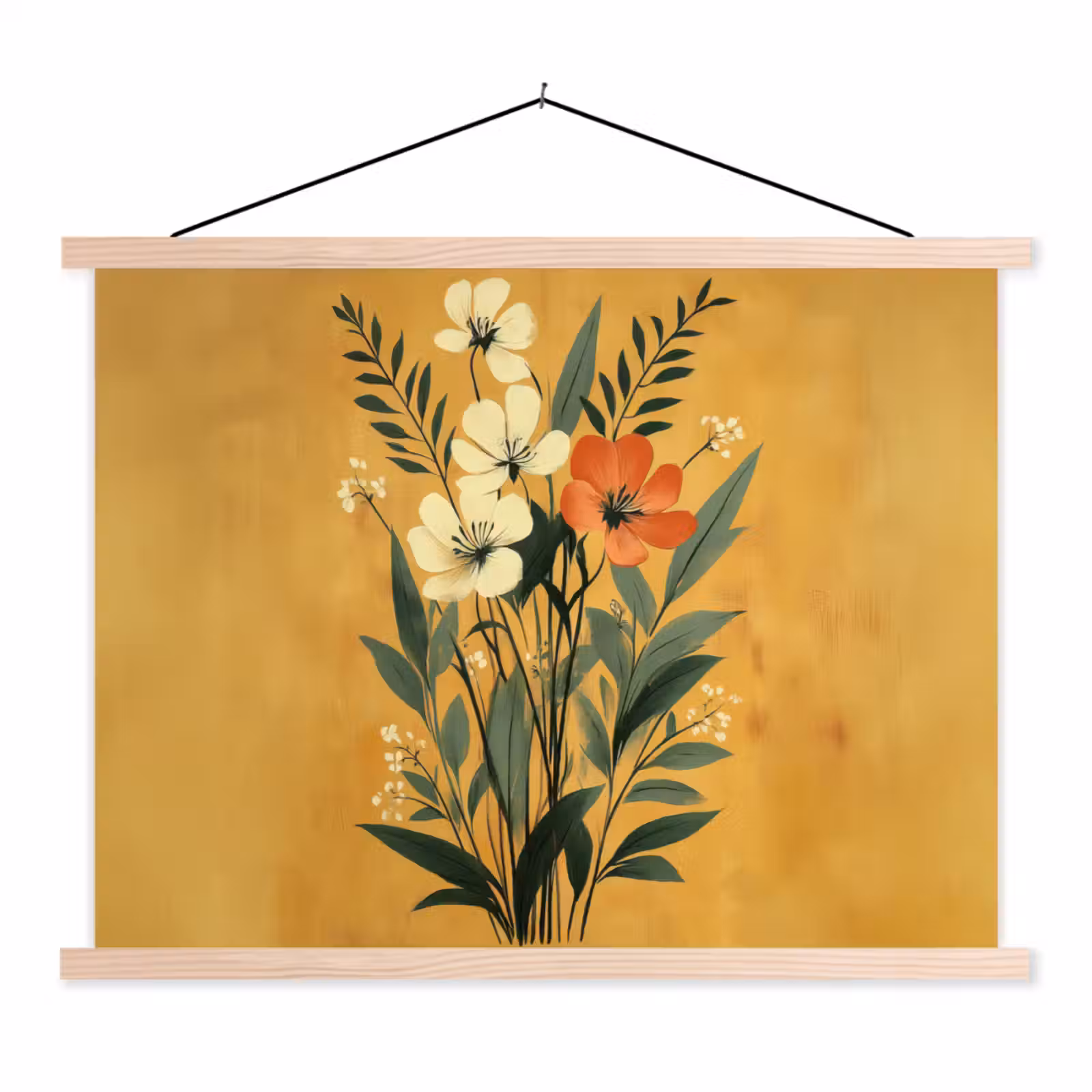 Schoolplaat - Bladeren - Boeket - Bloemen - Geel — 1