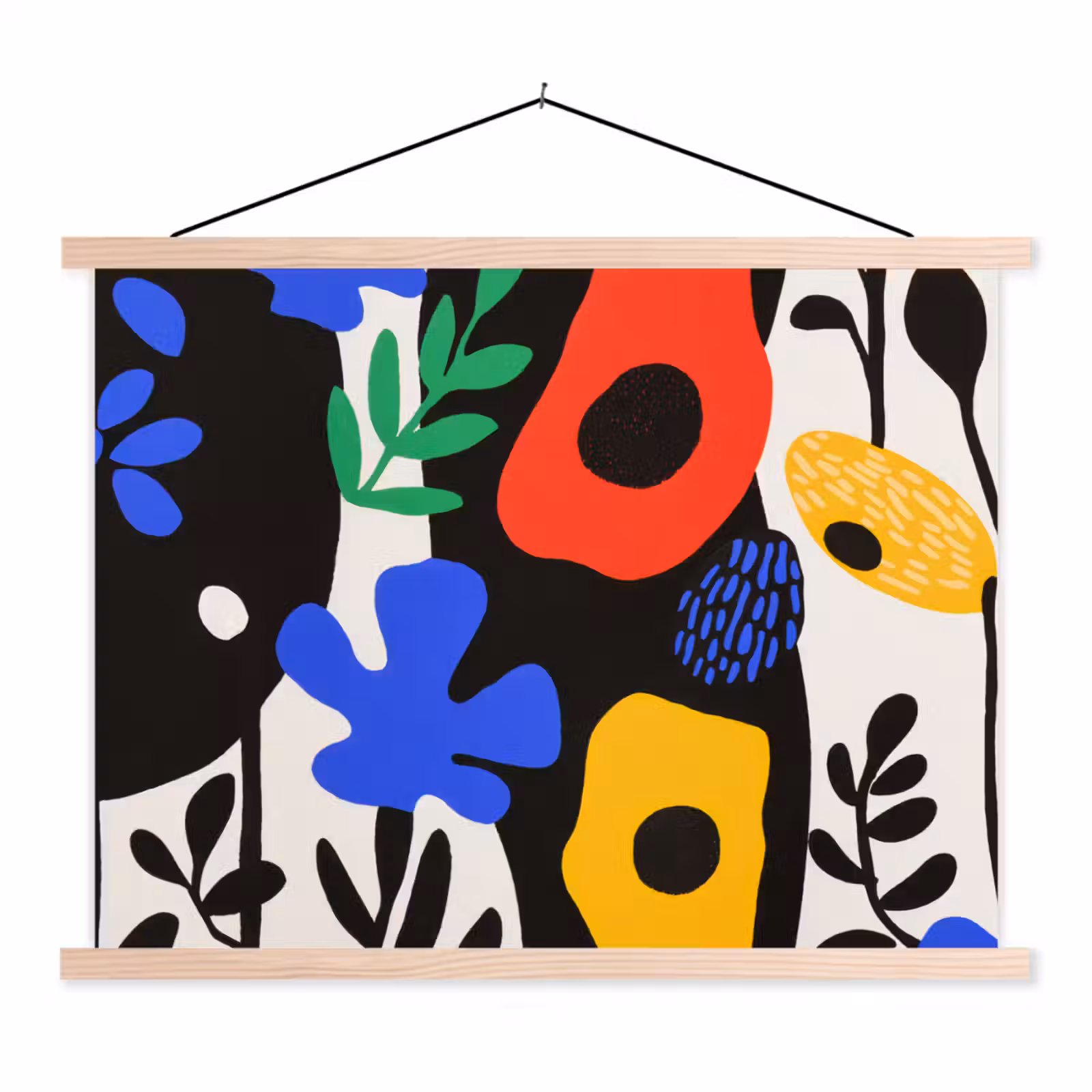 Schoolplaat - Bloemen - Bladeren - Abstract - Zwart — 1