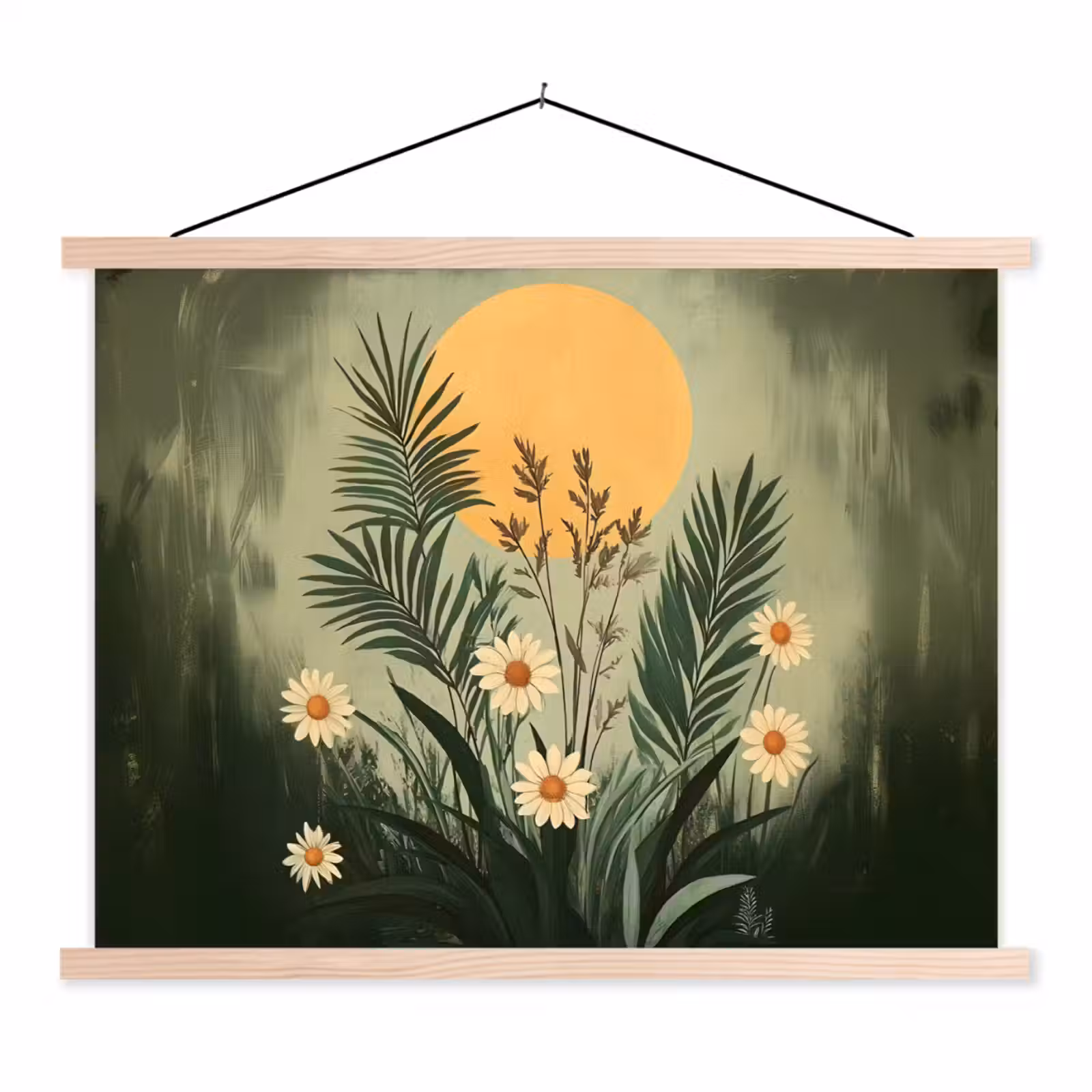 Schoolplaat - Bloemen - Bladeren - Zon - Groen — 1