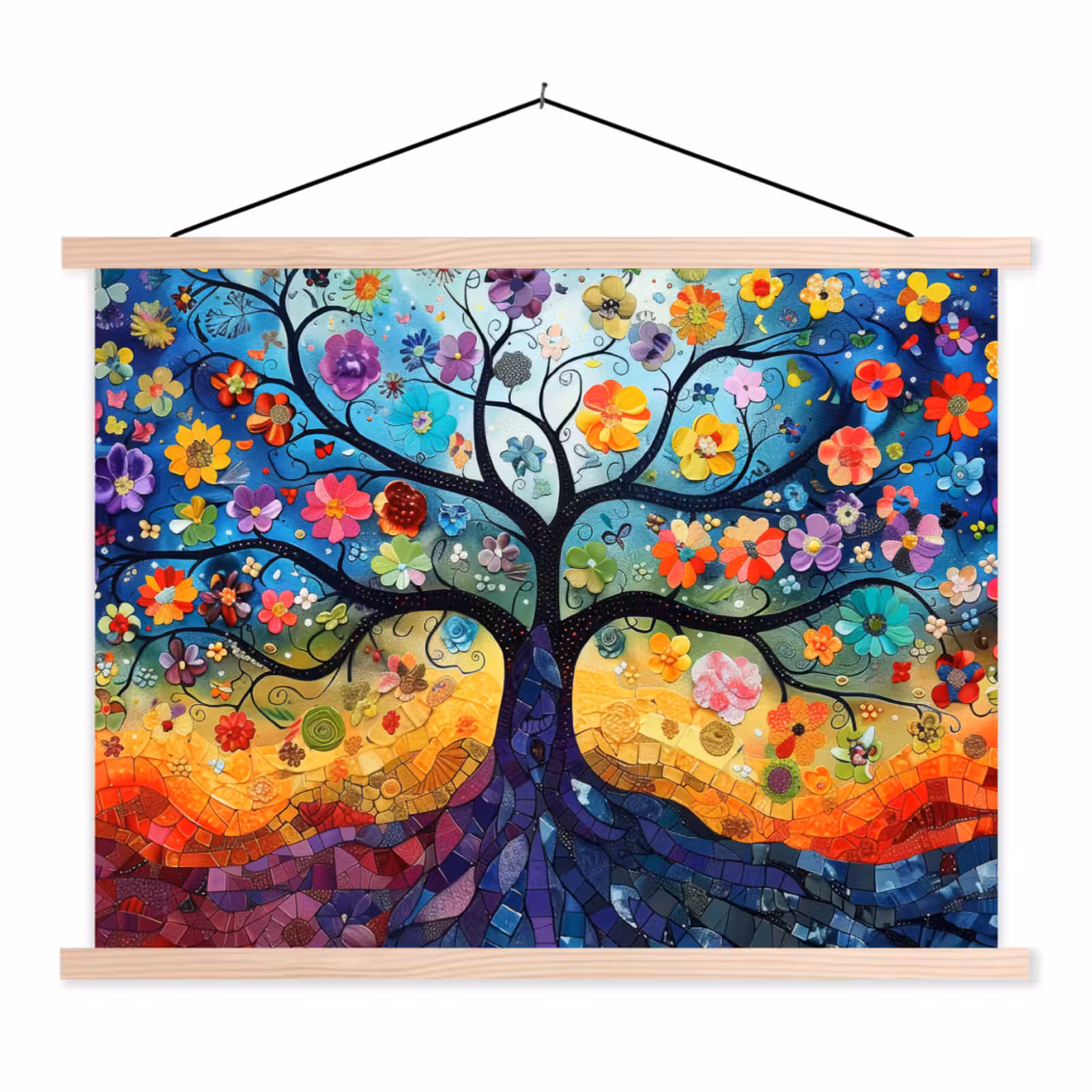 Schoolplaat - Kunst - Levensboom - Bloemen - Hippie — 1