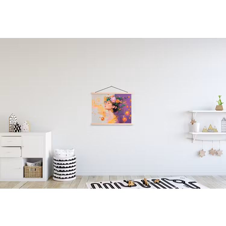 Schoolplaat - Abstract - Vrouw - Bloemenkroon - Goud — 3