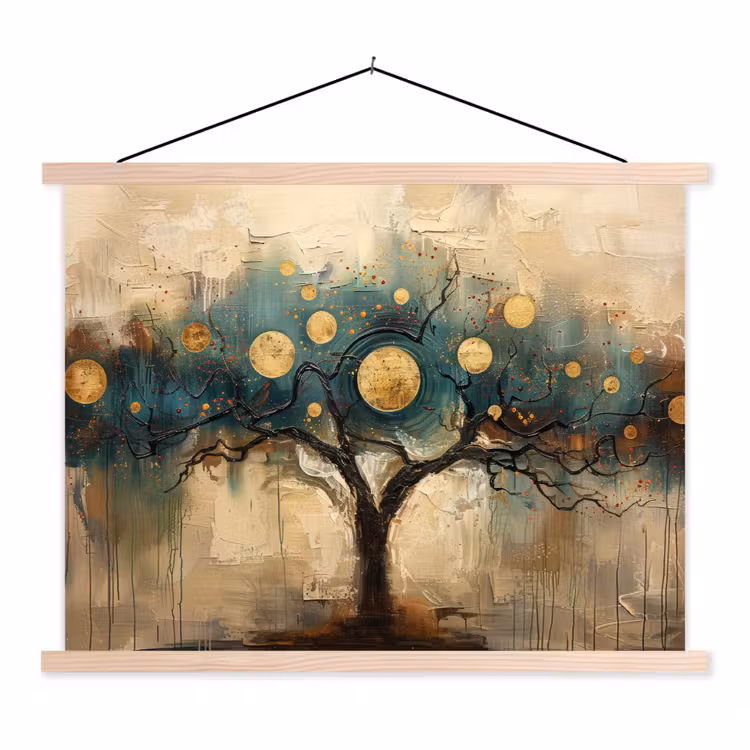 Schoolplaat - Boom - Kunst - Maan - Watercolor — 1