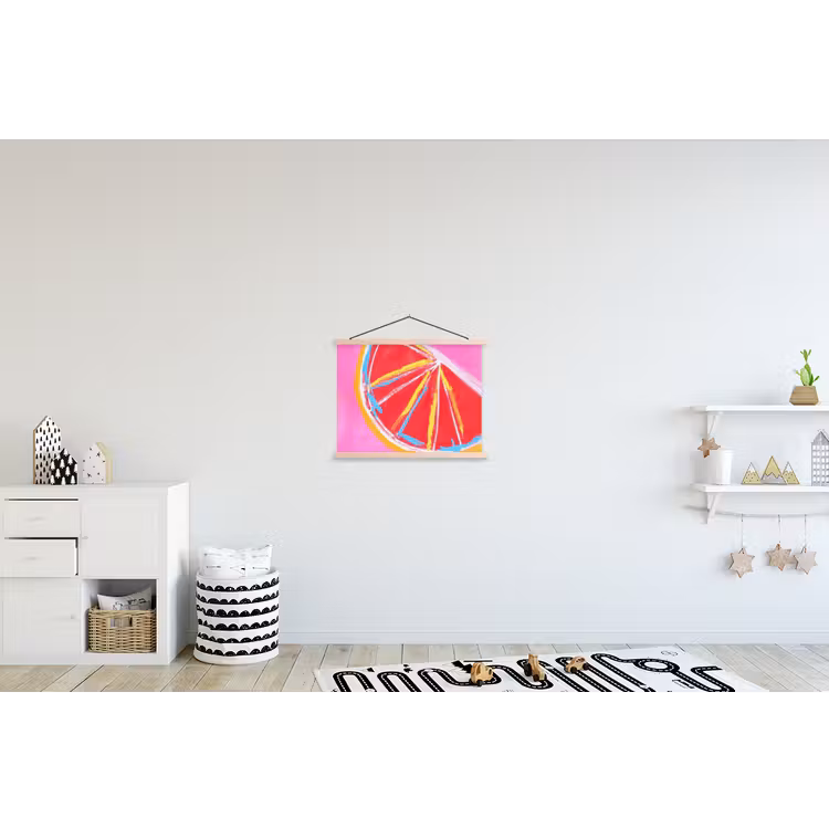 Schoolplaat - Grapefruit - Geschilderd - Roze - Strepen — 3