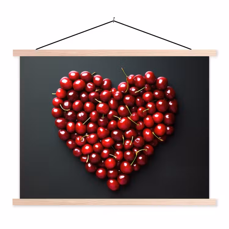 Schoolplaat - Kersen - Hart - Rood - Zwart — 1
