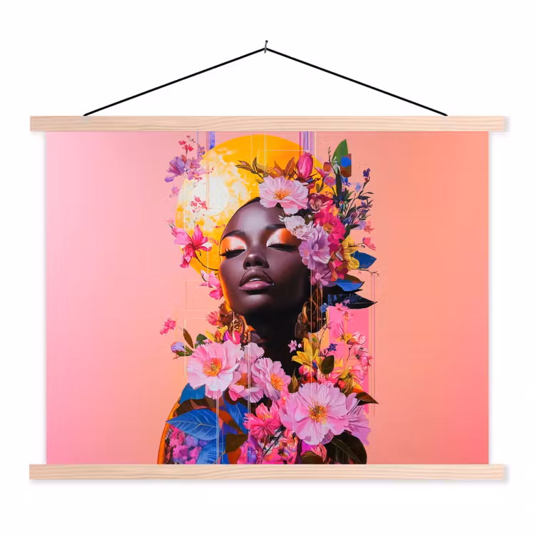Schoolplaat - Kleurrijk - Bloemen - Vrouw - Zon — 1