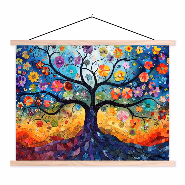 Schoolplaat - Kunst - Levensboom - Bloemen - Hippie — 1