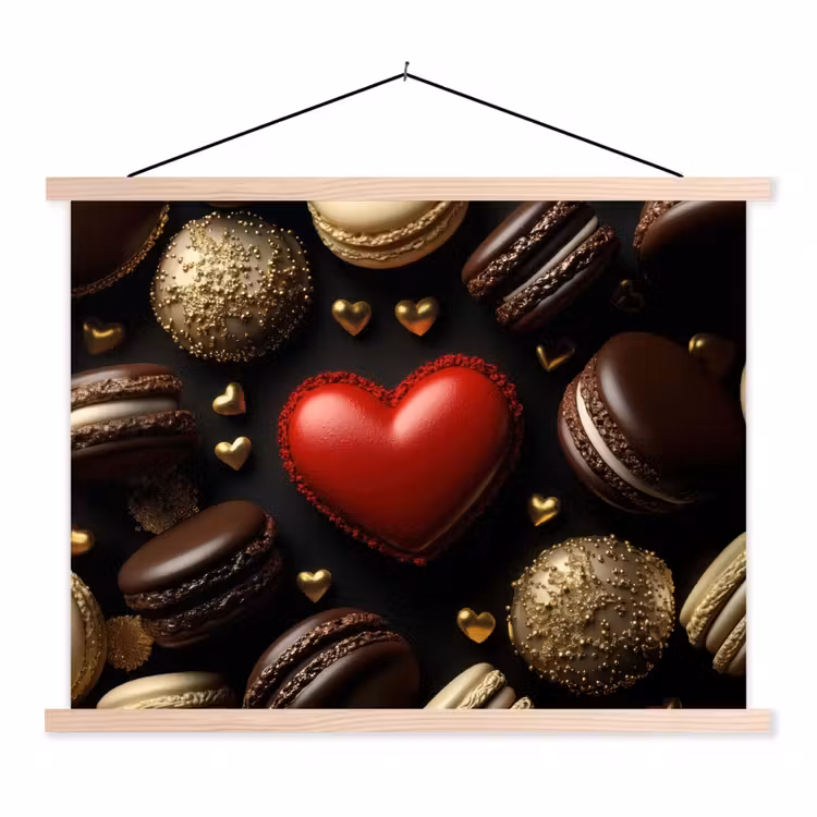 Schoolplaat - Macarons - Rood - Hart — 1