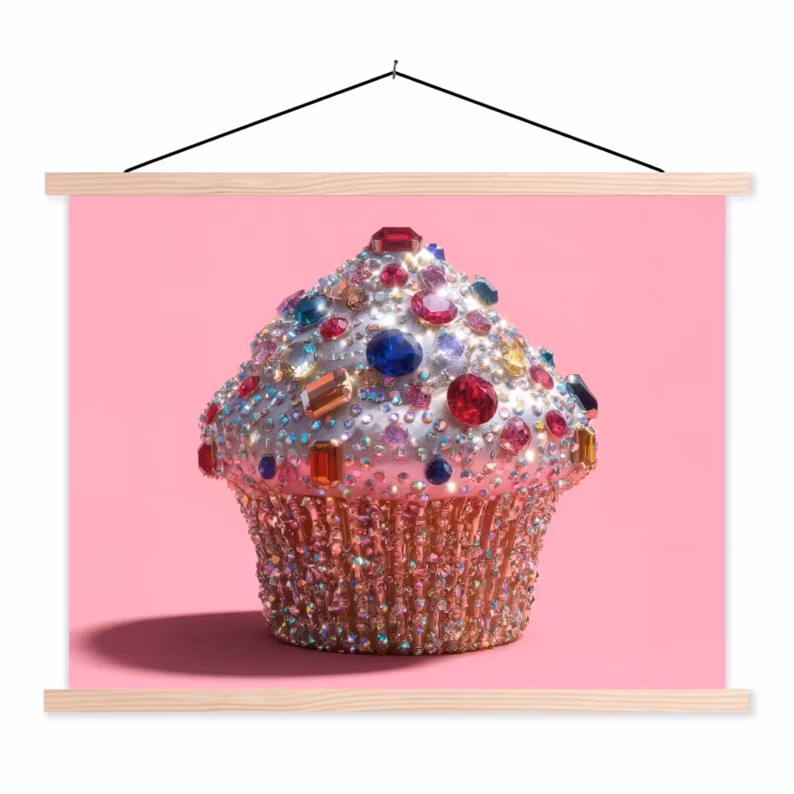 Schoolplaat - Cupcake - Kleurrijk - Edelstenen — 1