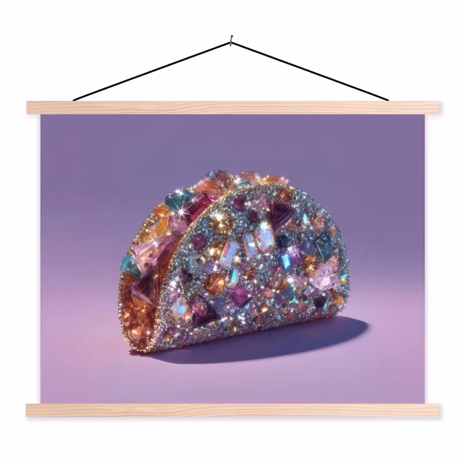 Schoolplaat - Edelstenen - Glitters - Paars - Kleurrijk — 1