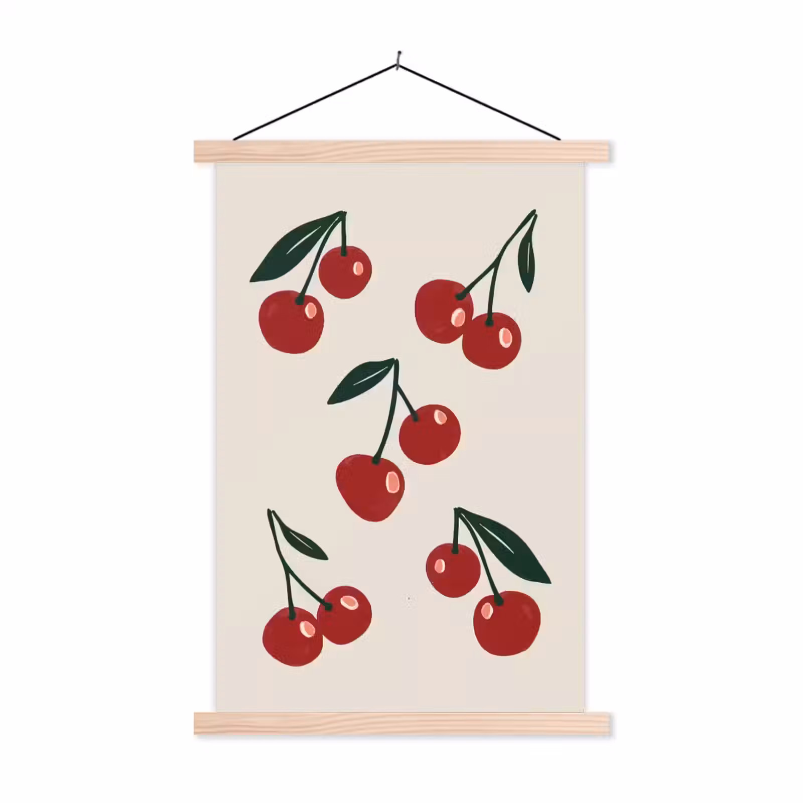 Schoolplaat - Kersen - Blaadjes - Rood — 1