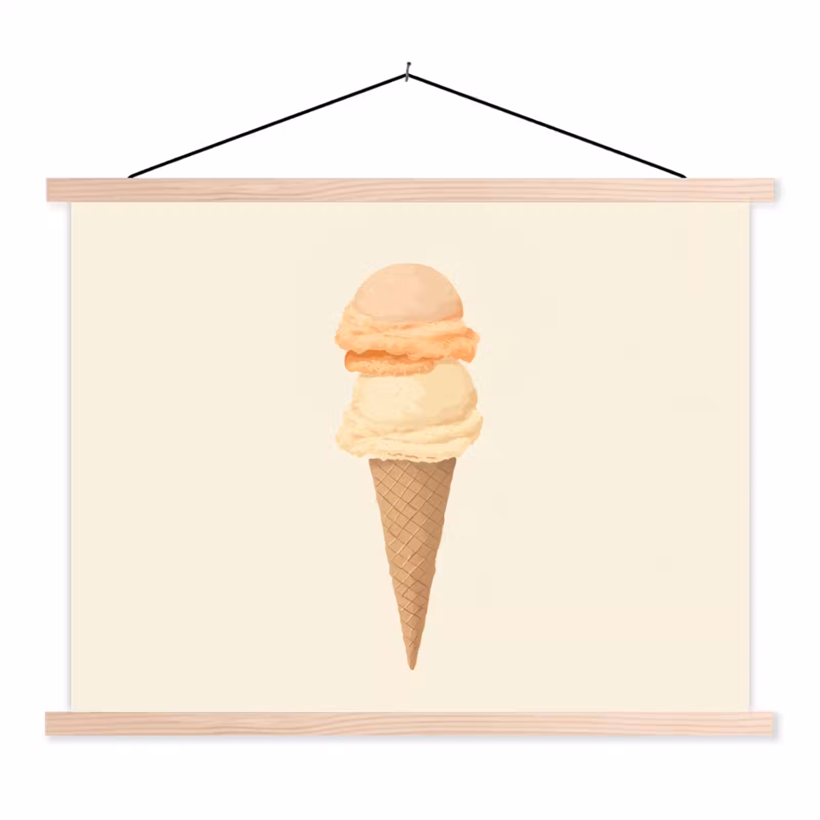 Schoolplaat - Minimalistisch - Schepijs - Hoorntje - Beige — 1