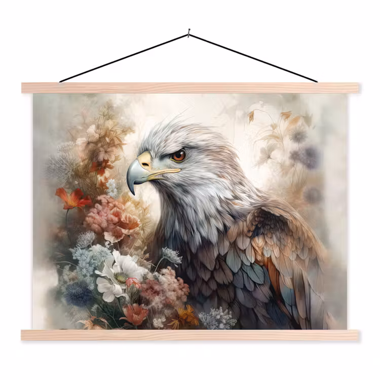 Schoolplaat - Arend - Adelaar - Vogel - Bloemen - Natuur — 1