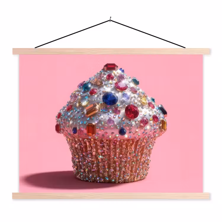 Schoolplaat - Cupcake - Kleurrijk - Edelstenen — 1