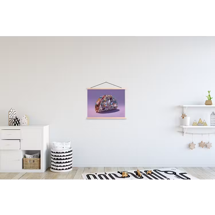 Schoolplaat - Edelstenen - Glitters - Paars - Kleurrijk — 3