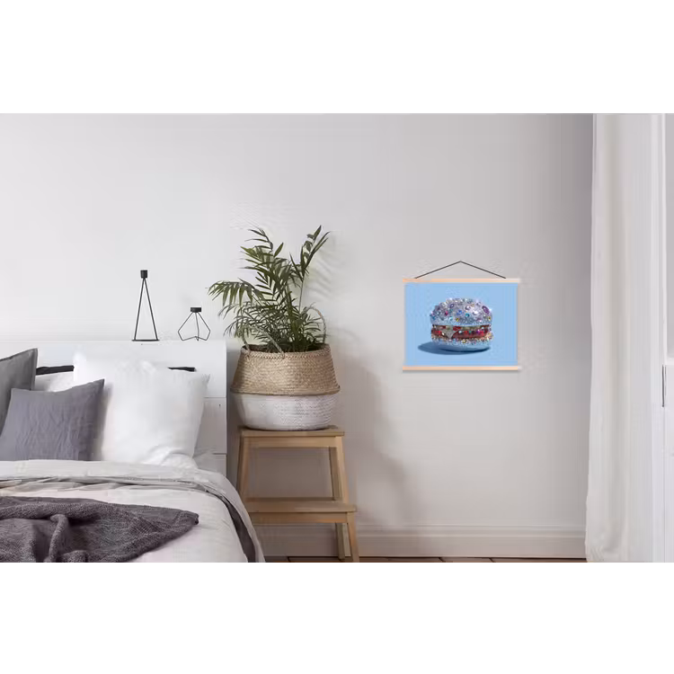 Schoolplaat - Glitters - Hamburger - Blauw — 2