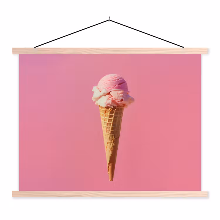 Schoolplaat - Hoorntje - Schepijs - Roze — 1