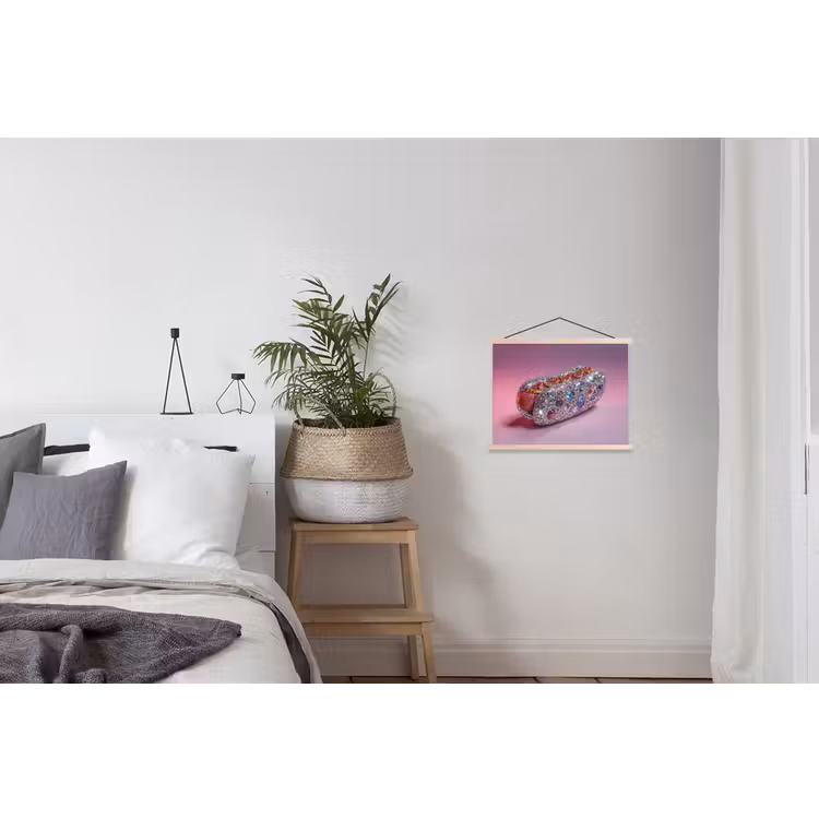 Schoolplaat - Hotdog - Steentjes - Glitters - Paars — 2