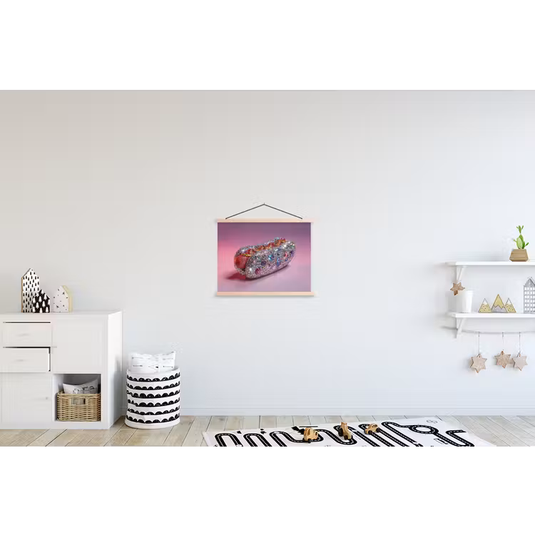 Schoolplaat - Hotdog - Steentjes - Glitters - Paars — 3