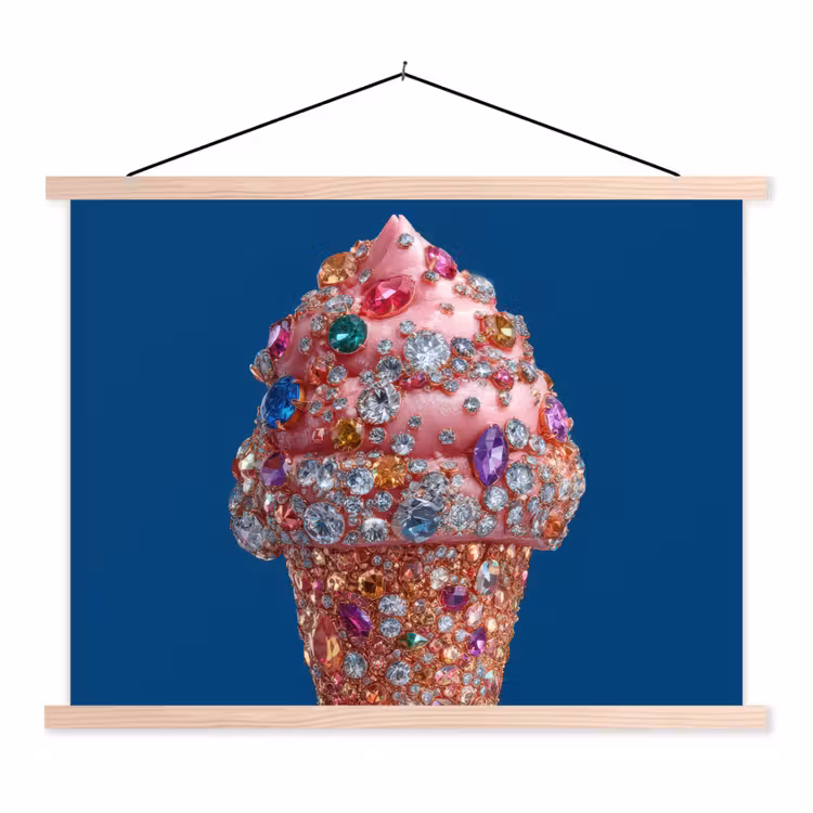 Schoolplaat - Ijsje - Hoorntje - Steentjes - Blauw — 1