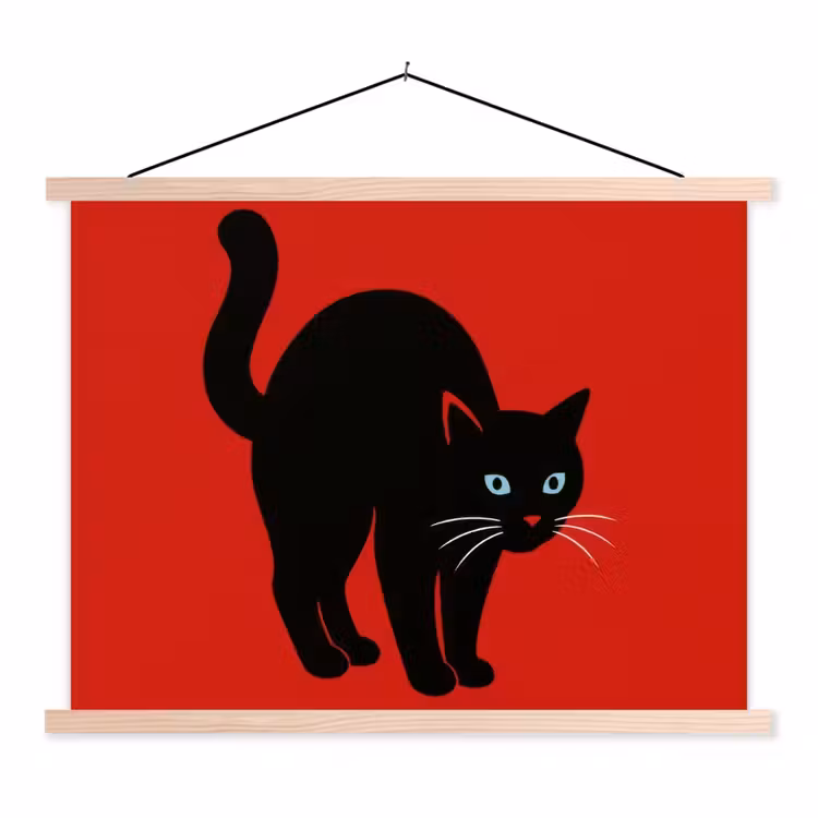 Schoolplaat - Kat - Zwart - Staart — 1