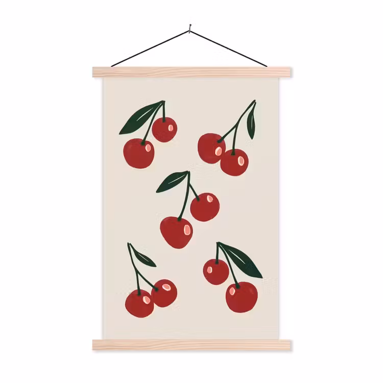 Schoolplaat - Kersen - Blaadjes - Rood — 1