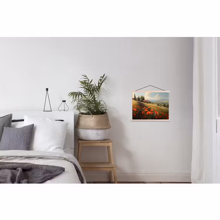 Schoolplaat - Klaprozen - Rood - Heuvels - Landschap — 2