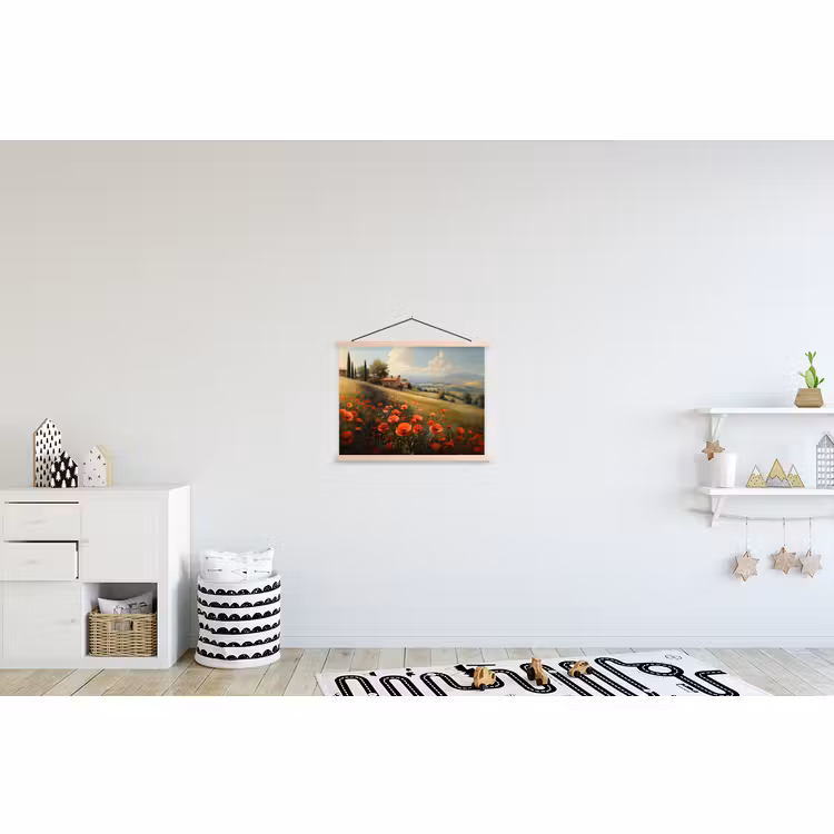 Schoolplaat - Klaprozen - Rood - Heuvels - Landschap — 3