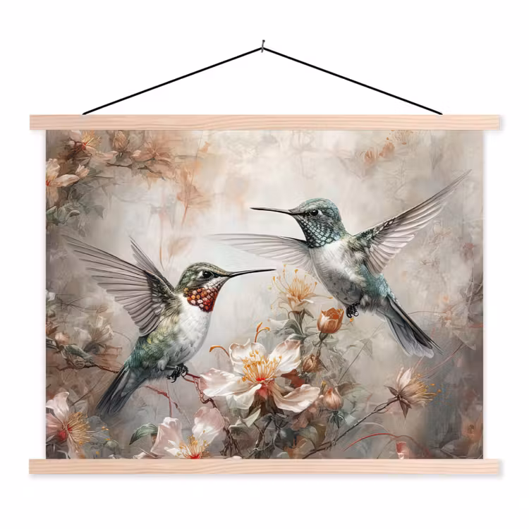 Schoolplaat - Kolibrie - Vogels - Bloemen - Planten — 1