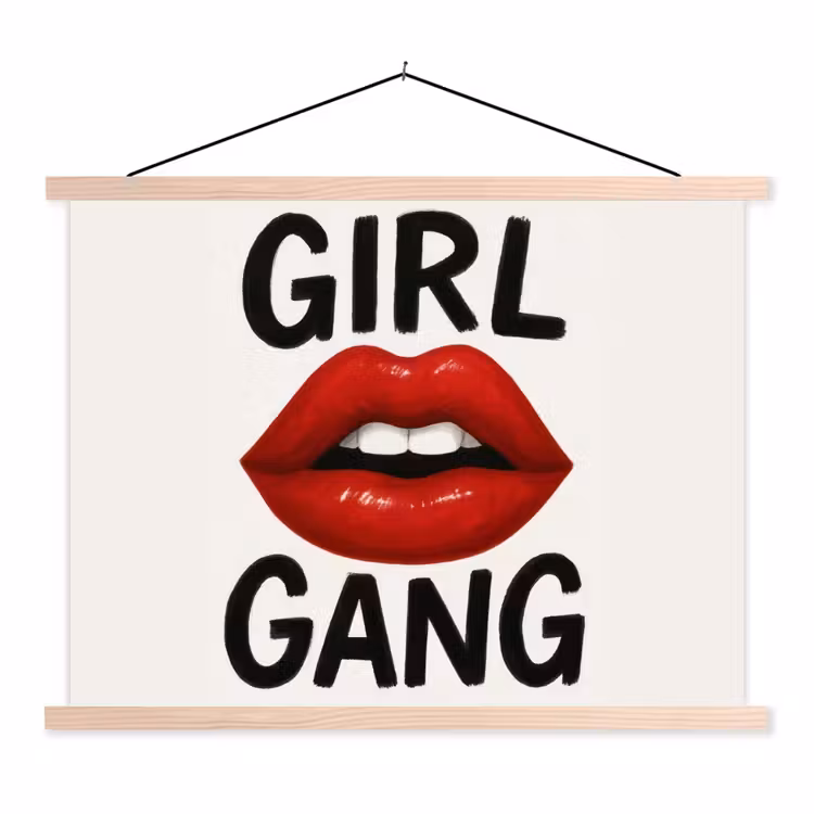 Schoolplaat - Lip - Girl - Rood - Letters — 1
