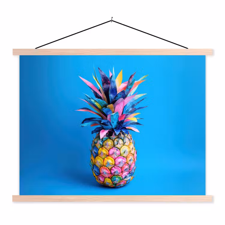 Schoolplaat - Ananas - Blauw - Tropisch - Vrolijk — 1