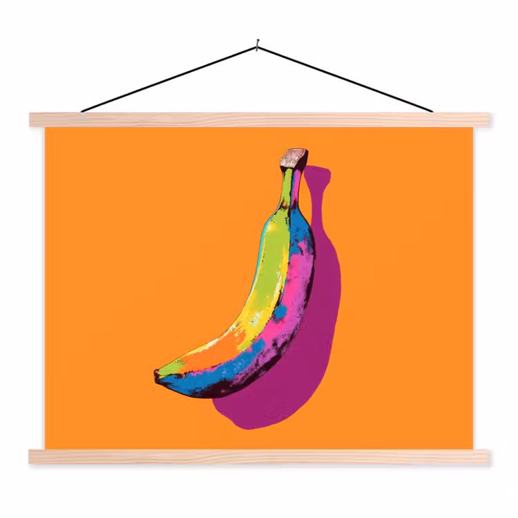 Schoolplaat - Felle kleuren - Banaan - popart — 1