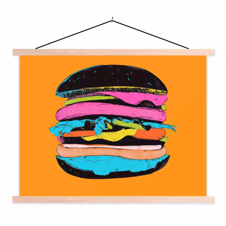Schoolplaat - Hamburger - Kleurrijk - Speels — 1