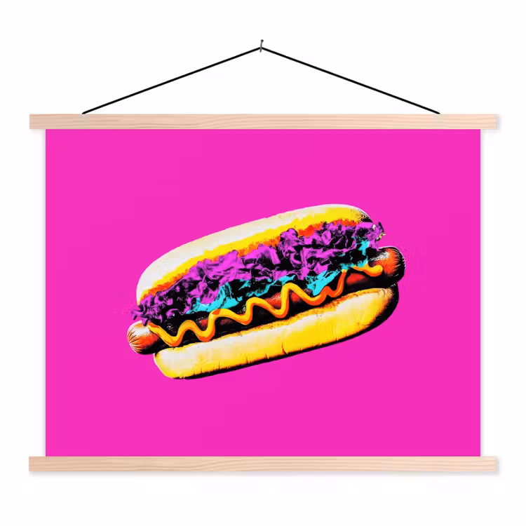 Schoolplaat - Hotdog - Roze - Retro — 1