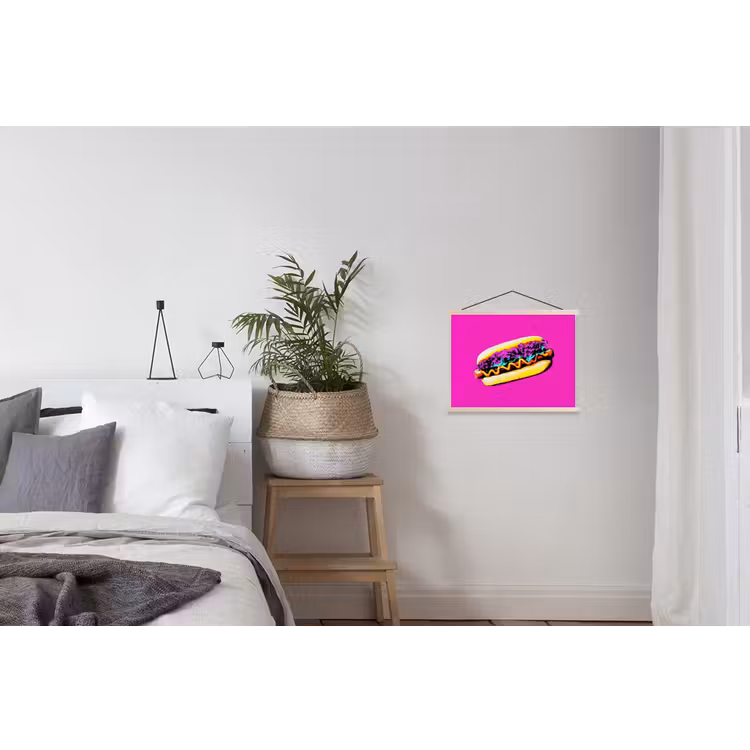Schoolplaat - Hotdog - Roze - Retro — 2