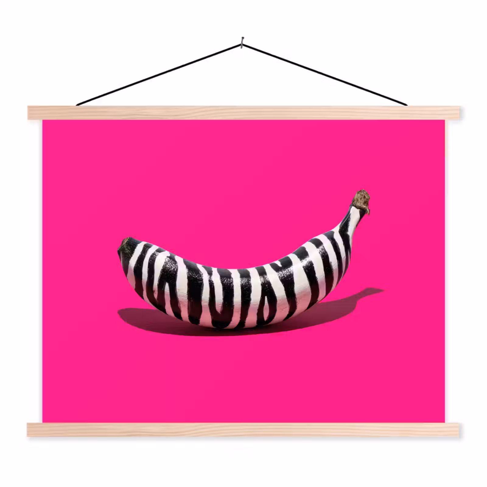Schoolplaat - Banaan - Zebraprint - Roze — 1