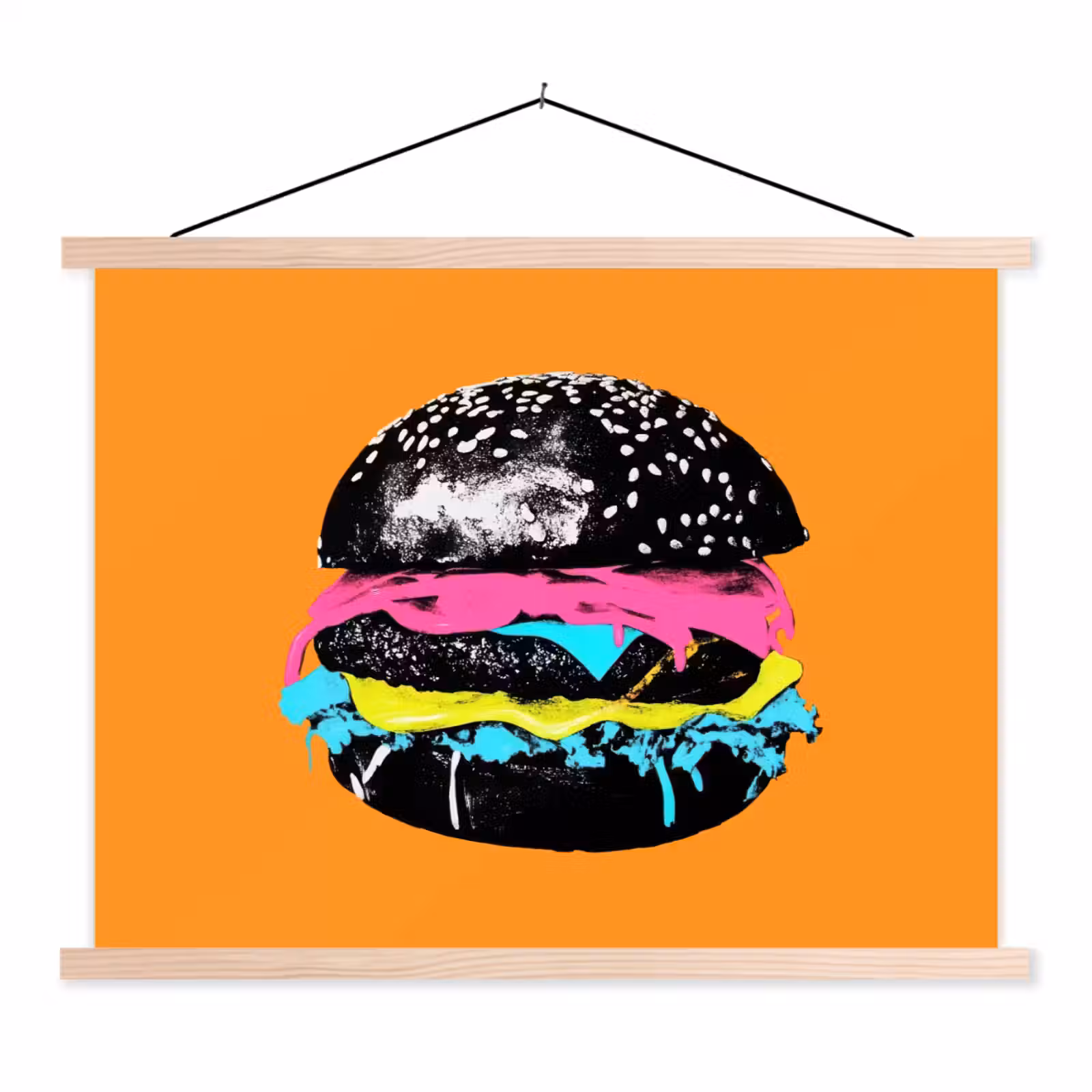 Schoolplaat - Hamburger - Oranje - Neon - popart — 1