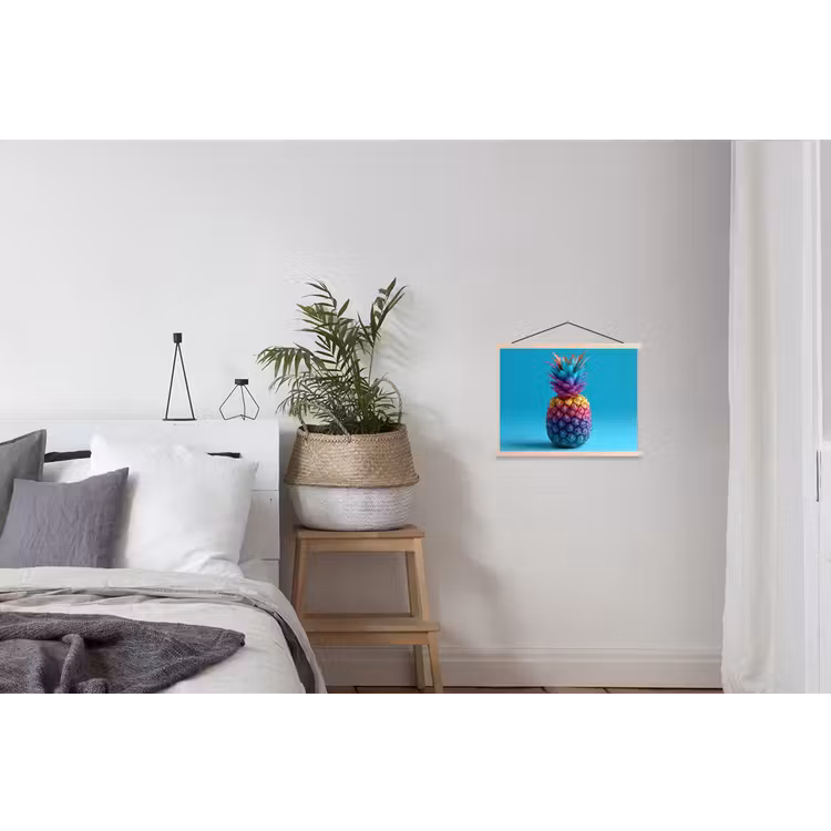 Schoolplaat - Ananas - Regenboog - Blauw - Popart — 2