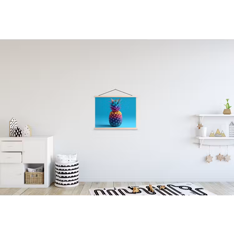 Schoolplaat - Ananas - Regenboog - Blauw - Popart — 3
