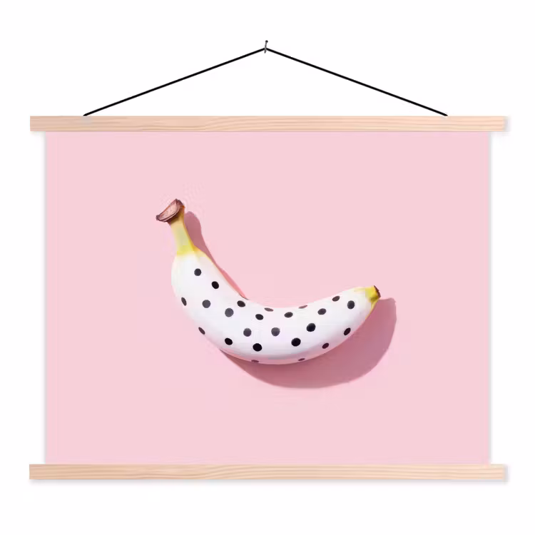 Schoolplaat - Banaan - Stippen - roze — 1