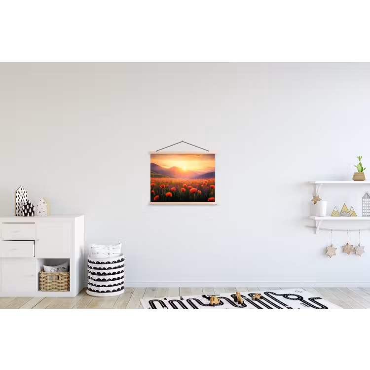 Schoolplaat - Landschap - Zonsondergang - Bloemenveld — 3