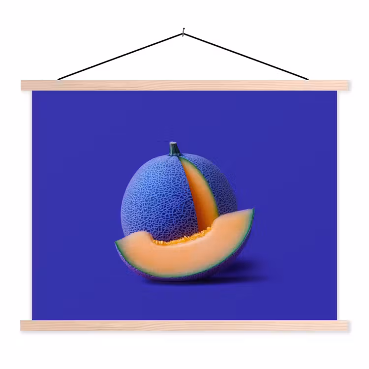 Schoolplaat - Meloen - Blauw - Oranje - Kunstzinnig — 1