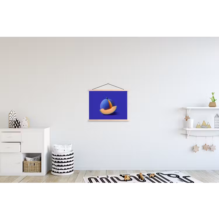 Schoolplaat - Meloen - Blauw - Oranje - Kunstzinnig — 3